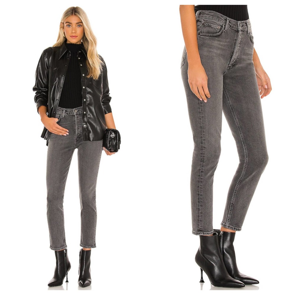 AGOLDE Nico High Rise Slim Fit Straight Jeans in Ceremony